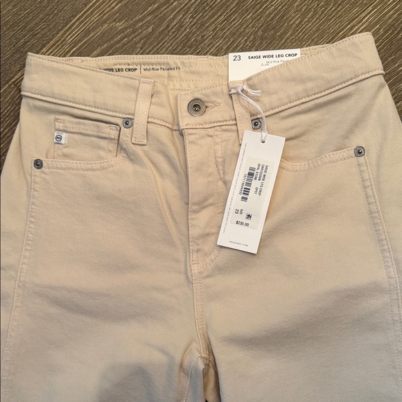 Saige AGFlare Wide Leg Jeans - Cream